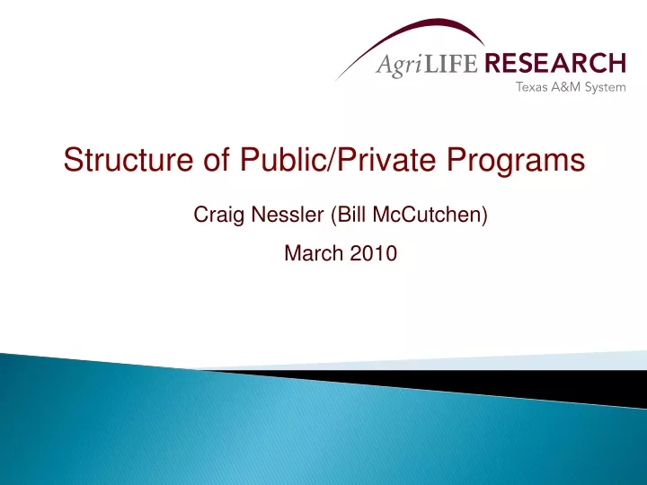 structure of public private programs craig