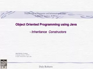 Object Oriented Programming using Java - Inheritance  Constructors
