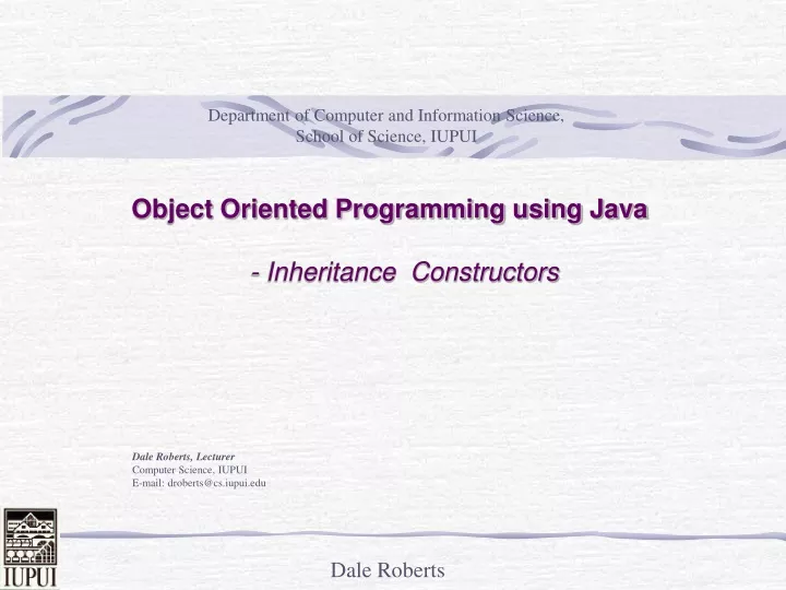 object oriented programming using java inheritance constructors
