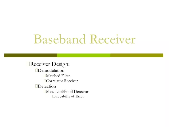 baseband receiver