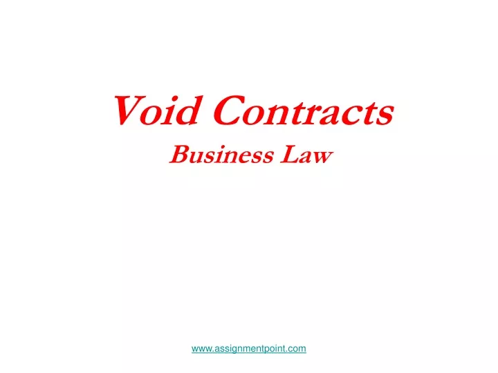 void contracts business law
