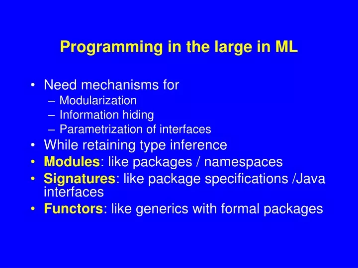 programming in the large in ml