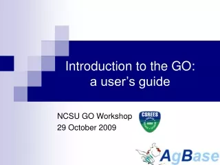 Introduction to the GO: a user’s guide