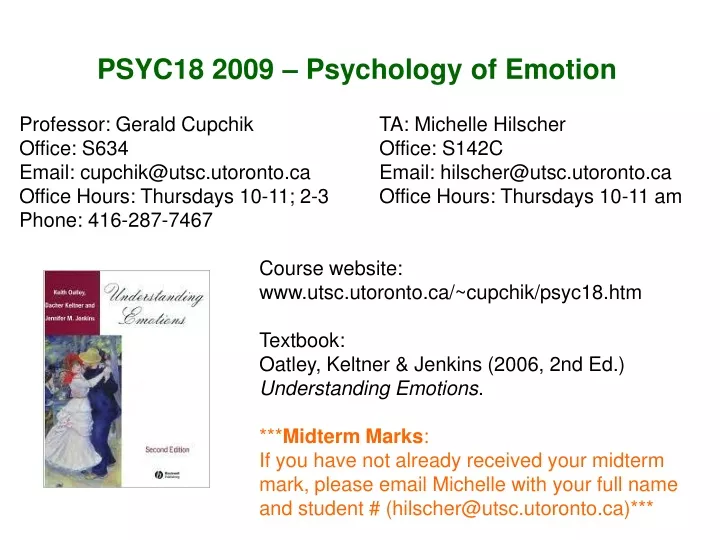 psyc18 2009 psychology of emotion