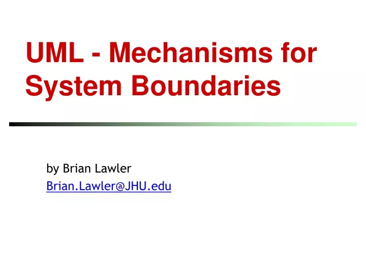 uml mechanisms for system boundaries