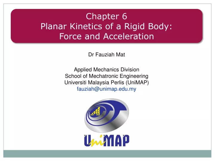 chapter 6 planar kinetics of a rigid body force