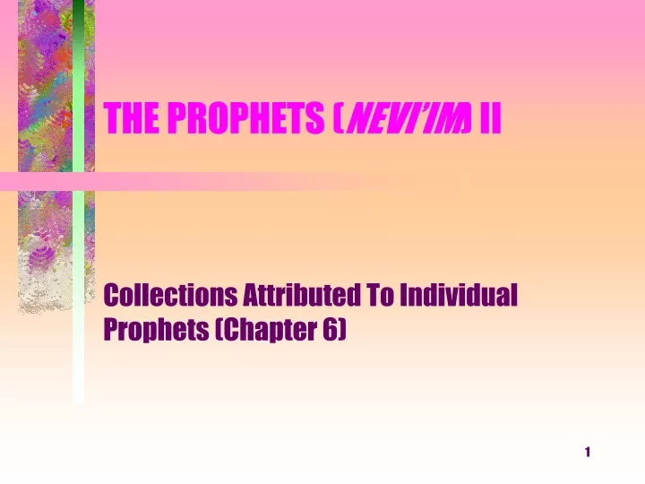 the prophets nevi im ii