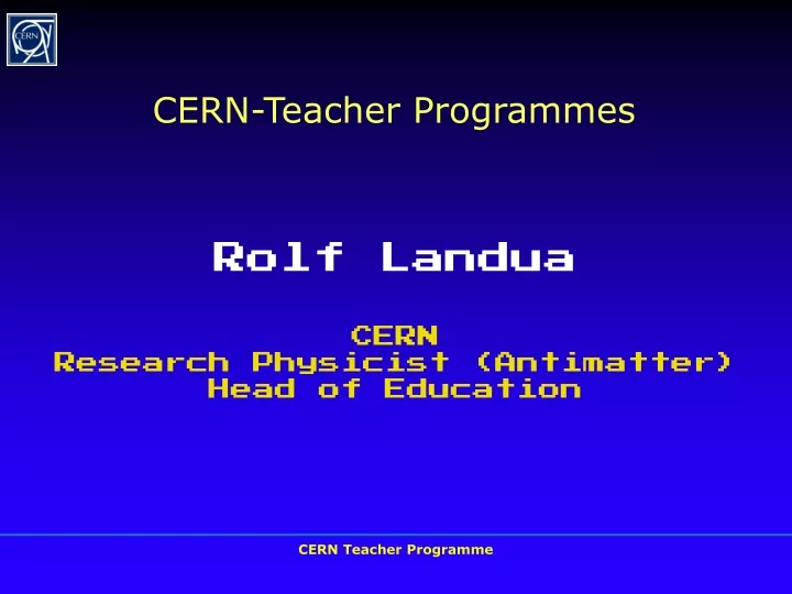 cern teacher programmes