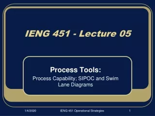 IENG 451 - Lecture 05