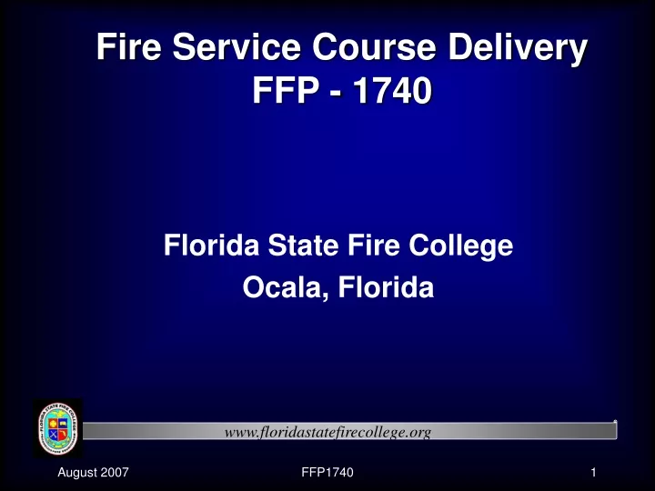 fire service course delivery ffp 1740