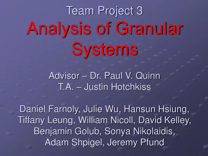 team project 3 analysis of granular systems