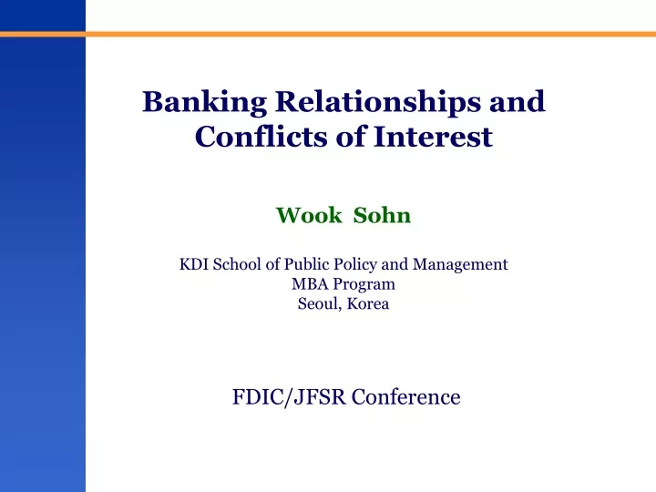 banking relationships and conflicts of interest