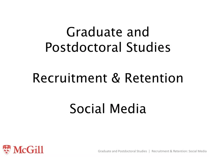 graduate and postdoctoral studies recruitment