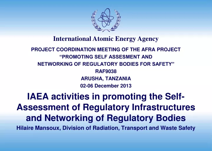 project coordination meeting of the afra project