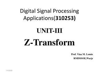 Digital Signal Processing Applications( 310253)