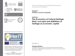 The Economics of Cultural Heritage: