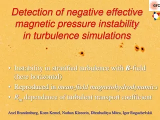 Detection of negative effective magnetic pressure instability in turbulence simulations