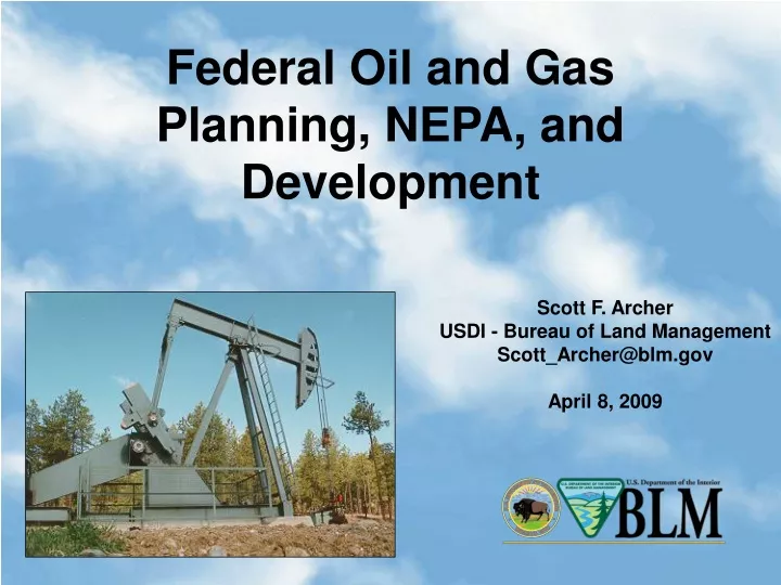 federal oil and gas planning nepa and development