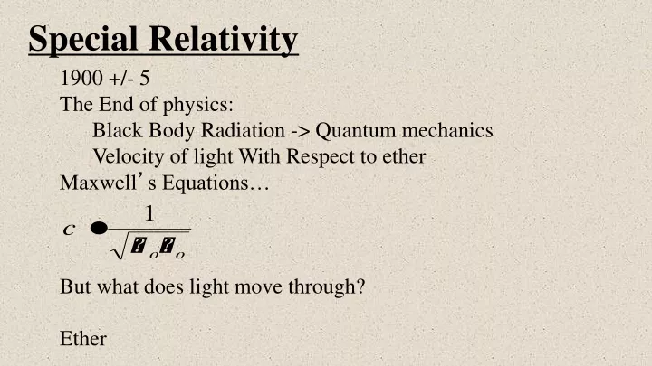 special relativity