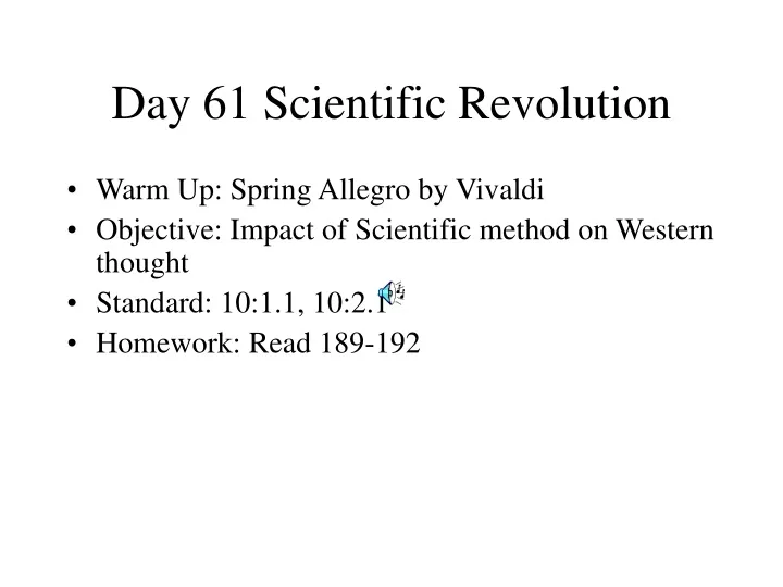 day 61 scientific revolution
