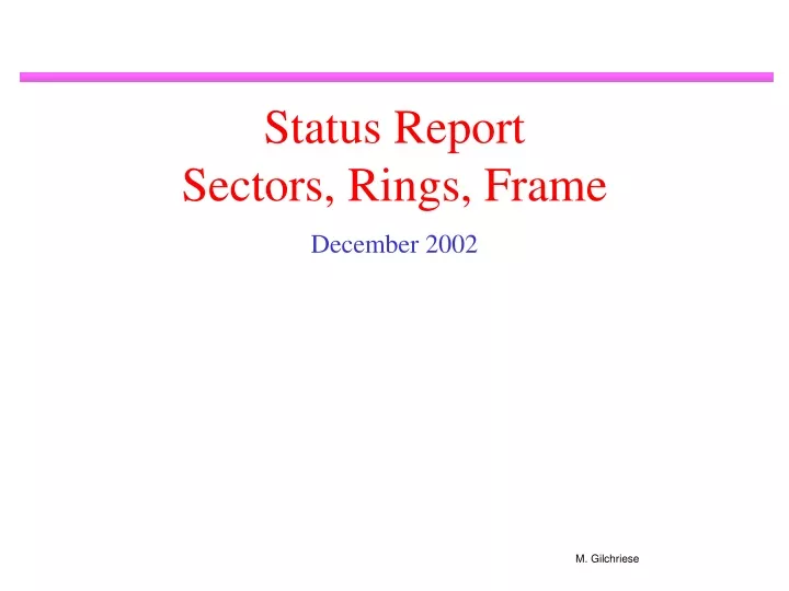 status report sectors rings frame