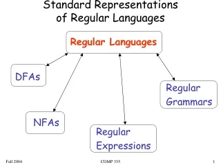 Standard Representations  of Regular Languages