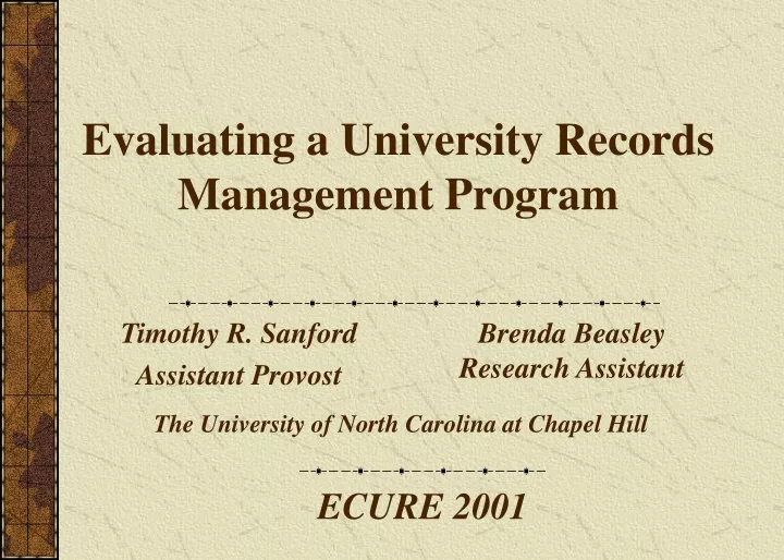 evaluating a university records management program