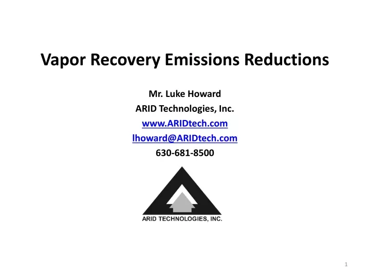 vapor recovery emissions reductions mr luke