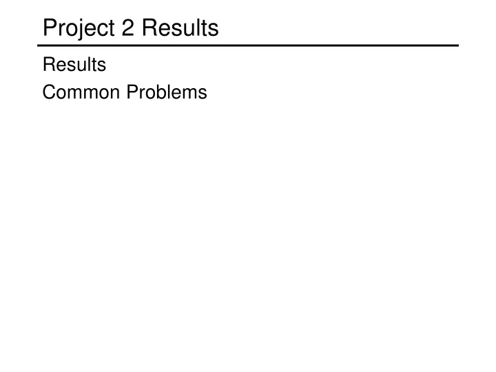 project 2 results