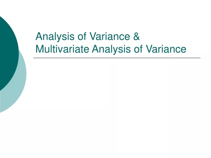 analysis of variance multivariate analysis of variance