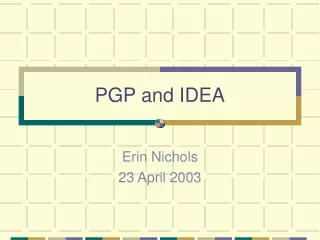 PGP and IDEA