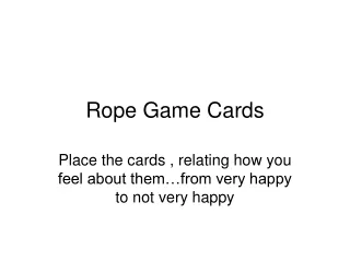 Rope Game Cards