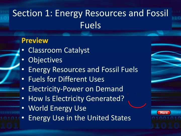 section 1 energy resources and fossil fuels