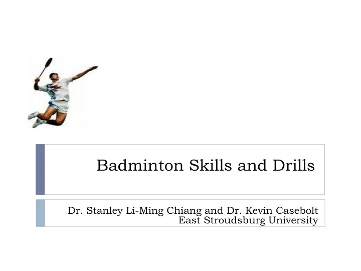 badminton skills and drills