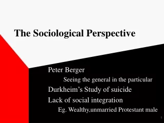 The Sociological Perspective