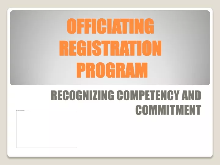 officiating registration program