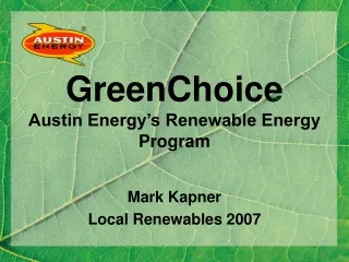 GreenChoice Austin Energy’s Renewable Energy Program