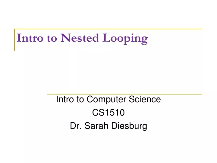 intro to nested looping