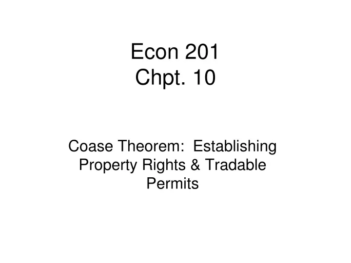 coase theorem establishing property rights tradable permits