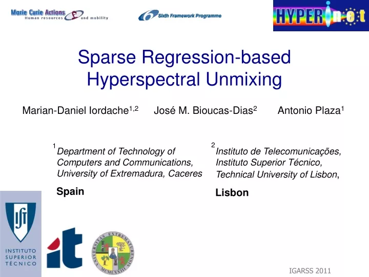 sparse regression based hyperspectral unmixing