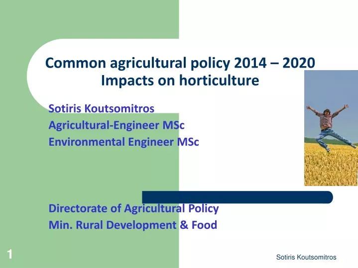 common agricultural policy 2014 2020 impacts on horticulture