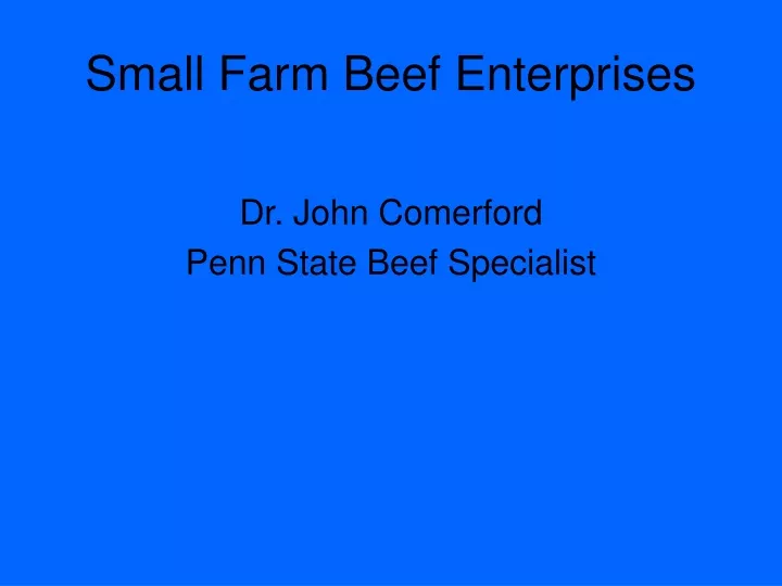 small farm beef enterprises