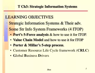 T Ch3: Strategic Information Systems