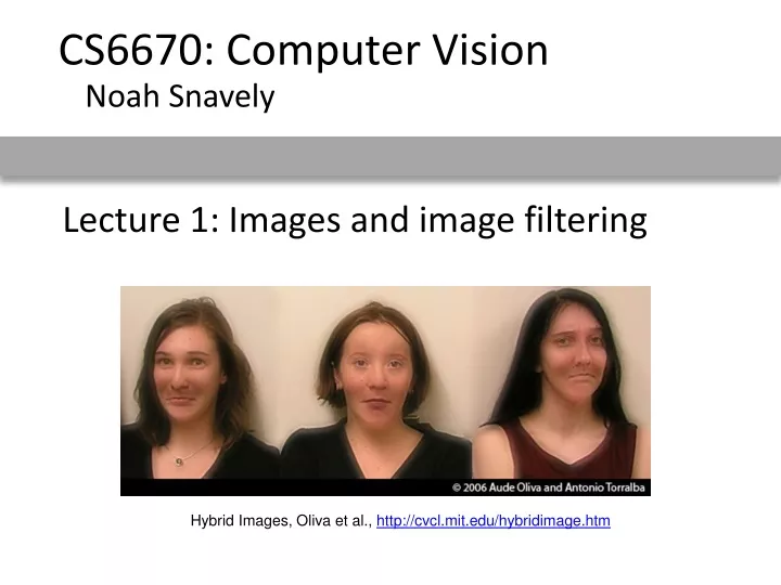 lecture 1 images and image filtering