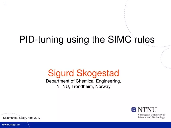 pid tuning using the simc rules