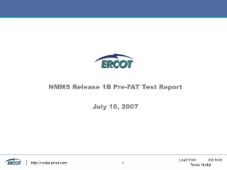 NMMS Release 1B Pre-FAT Test Report July 10, 2007