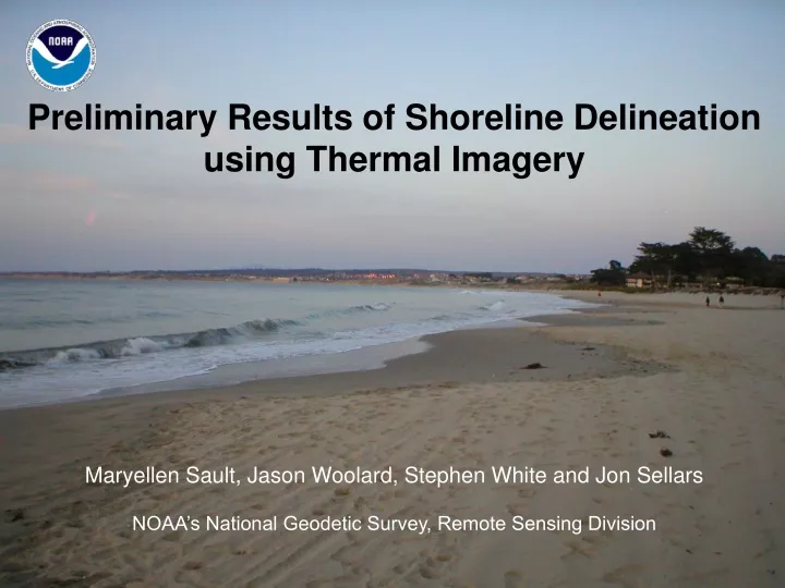 preliminary results of shoreline delineation