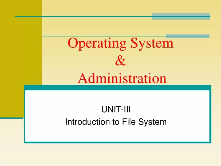 operating system administration