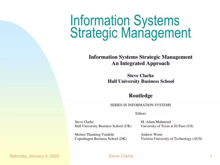 information systems strategic management