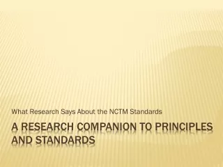 A Research Companion to Principles and Standards